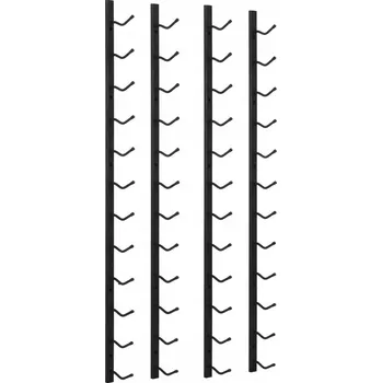 Stojan na víno Nástěnný stojan na víno z železa, černý, 19 x 11 x 116 cm, pro 24 lahví