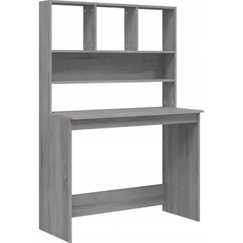 Psací stůl Psací stůl s policemi, dřevotříska, šedý dub Sonoma, 102x45x148 cm