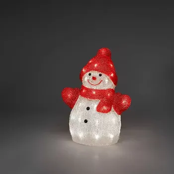 Vánoční dekorace LED světelná dekorace sněhulák, napájení: síťové, teplá bílá, výška: 32 cm 6248-103