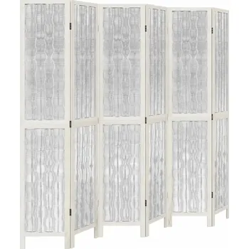 Paraván Paraván z větviček Vrby a dřeva Paulowni, bílý, 210-215 x 200 cm