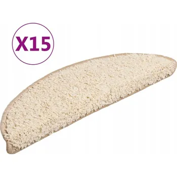 Nášlap na schod Nášlapy na schody protiskluzové, tuftované, krémové, 56x17x3 cm, sada 1 ks