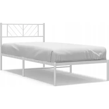 Postel Bílý kovový rám postele 207 x 105 x 90 cm s úložným prostorem
