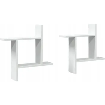 police Nástěnné police z dřevotřísky, bílé, 50x12x50 cm, nosnost 10 kg