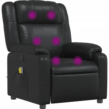 Křeslo Rozkládací Masážní Křeslo s Vibrační Funkcí, Černé, 77x95x99 cm