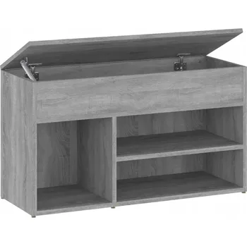 Lavice na boty z dřevotřísky, šedý dub sonoma, 80x30x45 cm