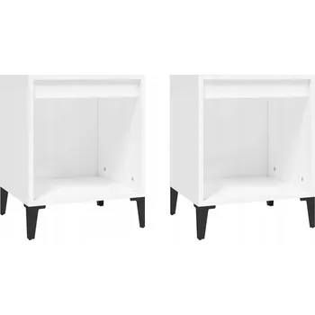 Noční stolek Elegantní noční stolky z dřevotřísky, bílé, 40x35x50 cm