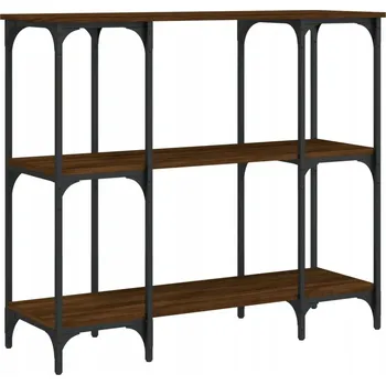 Konferenční stolek Konzolový stolek s kovovým rámem, hnědý dub, 102x35x90 cm