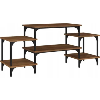 Televizní stolek TV stolek z dřevotřísky, hnědý dub, 117x35x52 cm