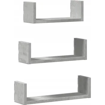 police Dřevěná police G03V 3 x 3 cm betonový vzhled