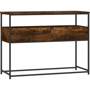 Konferenční stolek Konzolový stolek s nastavitelnými nožičkami, kouřový dub, 100x40x75 cm