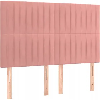 Čelo postele sametové nastavitelné růžové 144 x 5 x 118/128 cm
