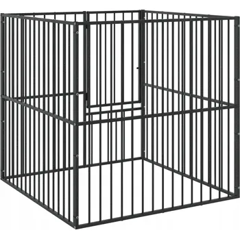 klec pro psa Klec pro psa z galvanizované oceli, 100x100x100 cm, černá