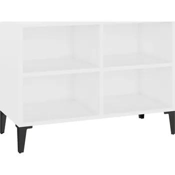 Televizní stolek TV stolek v industriálním stylu, bílý, 69,5 x 30 x 50 cm, 4 přihrádky