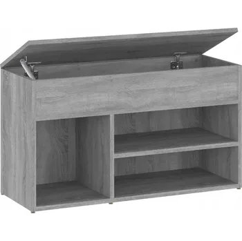 Lavice na boty z dřevotřísky, šedý dub sonoma, 80x30x45 cm