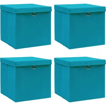 Úložný box Skládací Úložné Boxy s Víkem, Netkaná Textilie, Modré, 32x32x32 cm
