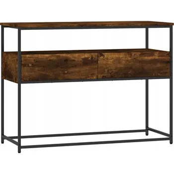 Konferenční stolek Konzolový stolek v industriálním stylu, kouřový dub, 100x40x75 cm