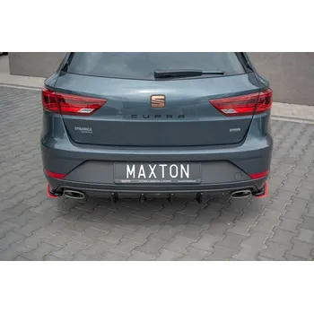 Autodíl Maxton Design vložka zadního nárazníku pro Seat Leon Cupra Mk3 Facelift, černý lesklý plast ABS, Combi