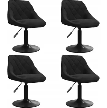 Jídelní židle Otočné jídelní židle ze sametu, černé, 46x44x(62,5-77,5) cm