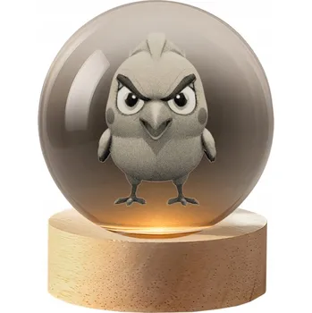 Lampička Noční Lampa 3D LED Angry Birds Skleněná kulička Ptáček Dárek pro fanouška hry
