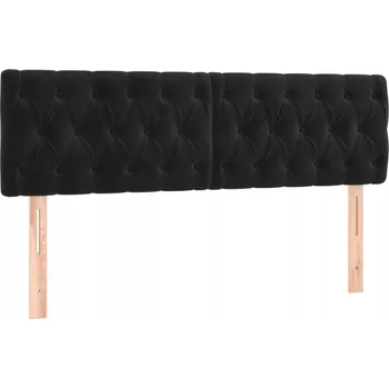 Klasické čelo postele sametové černé nastavitelné 160 x 7 x 78/88 cm