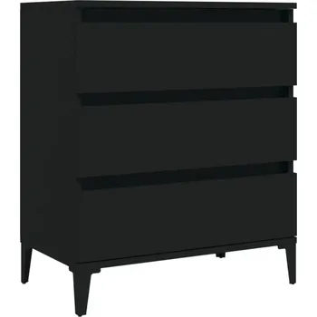 Komoda Minimalistická komoda se 3 zásuvkami, Dřevěná, Černá, 60x35x70 cm