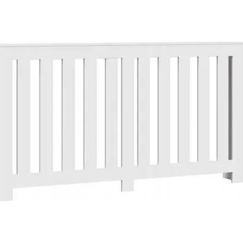 Radiátor Kryt na radiátor s poličkou, dřevěný, bílý, 149x20x82 cm