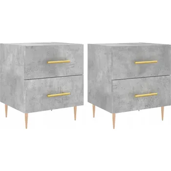 Noční stolek Noční stolek z materiálu na bázi dřeva, betonu šedý, 40x35x47,5 cm