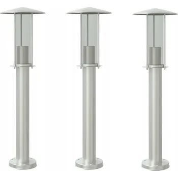 Stojací lampa Stojací zahradní lampa, IP44, nerezová ocel, stříbrná, 13x13x60 cm
