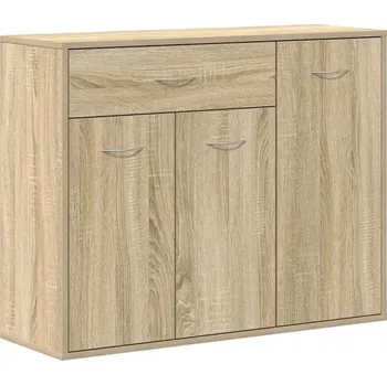 Komoda Minimalistická komoda s 1 zásuvkou a 3 dvířky, Dub Sonoma, 88x30x70 cm
