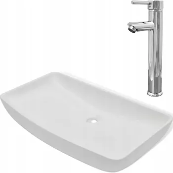 Umyvadlo Keramické umyvadlo na desku 710x380x135mm s chromovanou baterií 30cm