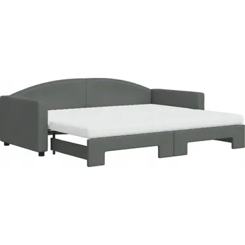 Zahradní lehátko Rozkládací lehátko 2 v 1, tmavě šedé, 223 x 100 x 75 cm, 223 x 192,5 cm