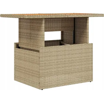 Zahradní nábytek Zahradní stolek s nastavitelnou deskou 100 x 55 x 44/73 cm, béžový