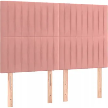 Čelo postele sametové nastavitelné růžové 144x5x118/128 cm