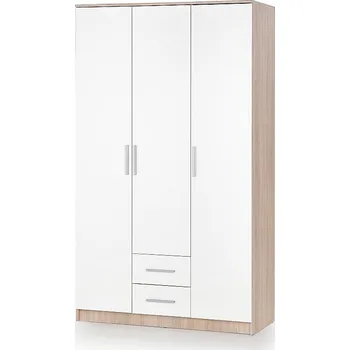 Nábytek Halmar LIMA S-3 Šatní skříň 120 cm dub sonoma bílá