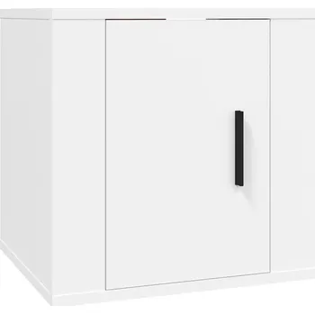 Televizní stolek Nástěnná skříňka pod televizi z dřevotřísky, bílá, 40x34,5x4 cm