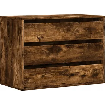 Komoda Komoda se 3 zásuvkami, Materiál: dřevotříska, Barva: kouřový dub, Rozměry: 80x41x58 cm
