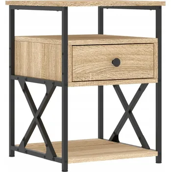 Noční stolek Noční stolek z materiálu na bázi dřeva, dub sonoma, 40x42x55 cm