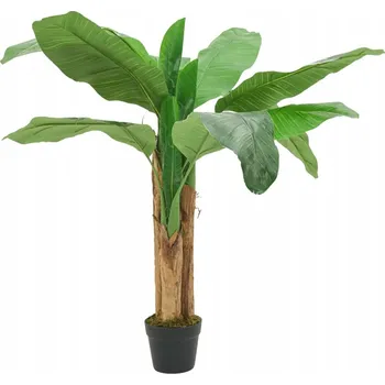 umělá květina Umělý banánovník s PEVA listy a bambusovými tyčkami, 120 cm, zelený