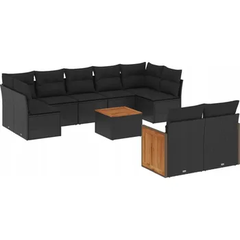 Modulární zahradní nábytek z PE ratanu, černý, rozměry: 62 x 62 x