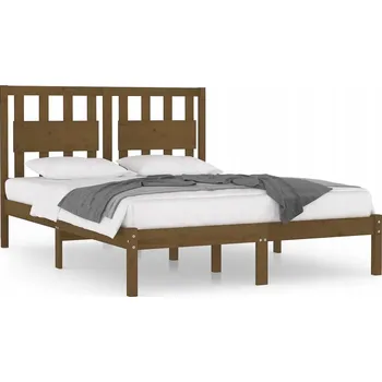 Postel Klasický rám postele z masivního borovicového dřeva, medově hnědá, 205,5 x 205,5 x