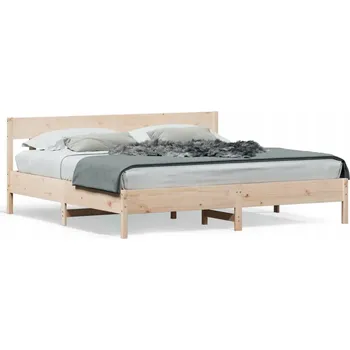 Postel Dřevěná postel z borovice 205,5x205,5x81 cm, vhodná matrace 200x200 cm