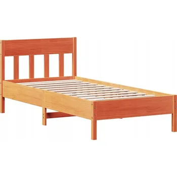 Postel Dřevěná postel z borovice, voskovaný hnědý odstín, 195,5 x 80,5 x 81 cm