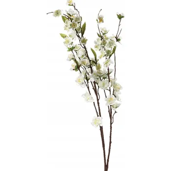 umělá květina KVETOUCÍ VĚTVIČKY BÍLÉ KVĚTY JABLONĚ DLOUHÉ 110 cm