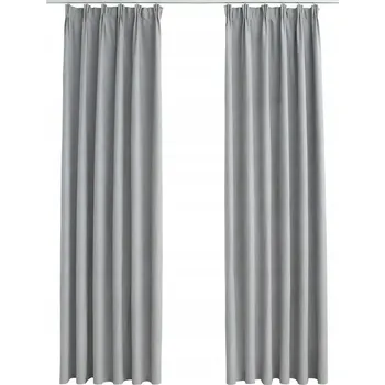 Obraz Závěsy z polyesteru imitujícího semiš, šedé, 140 x 175 cm, 2 kusy