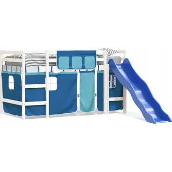 Dětská postel Dětská patrová postel z borovicového dřeva, bílá, 205,5 x 87,5 x