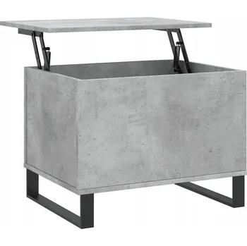 Konferenční stolek Kávový stolek se zvedací deskou a úložným prostorem, šedý betonu, 60x44,5x45