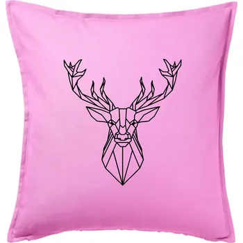 Polštář Geometrie - jelen - Polštář 50x50 - 50x50 - Pouze potah ( Růžová )
