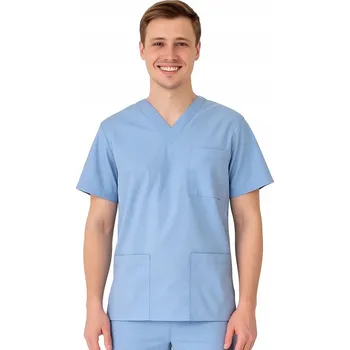 Pánský lékařský chirurgický Mikina , 100% bavlna modrý, velikost 3XL