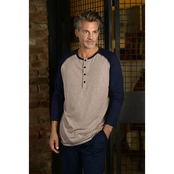 Pánské pyžamo Pyžamo dlouhé pánské RINGELLA (5541217-05), Velikost 56, Barva hnědá