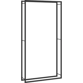 Stojan na palivové dřevo z černé oceli, 110 x 28 x 214 cm, matná černá